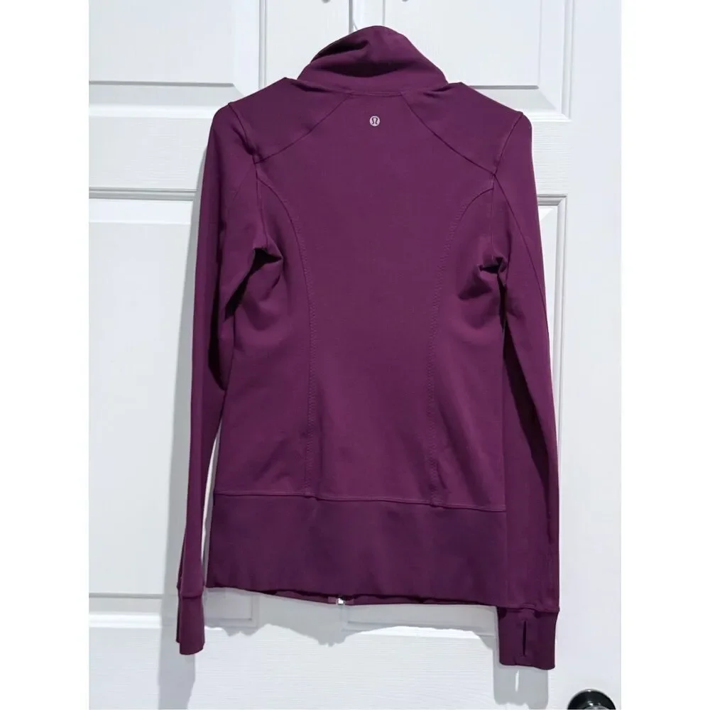 Lululemon Plum Asana Long Sleeve Relaxed Fit Yoga Gym Jacket Women's
